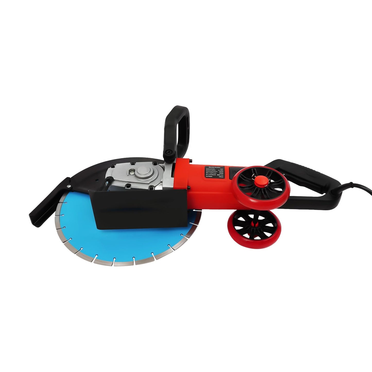 Electric Concrete Saw, 14In Wall Chaser Concrete Cutter Saw, 4000W Circular Saw with Saw Blade and Rolling Pulley, Wet/Dry Disk Saw Cutter for Cutting Stone, Concrete, Granite, Ceramics