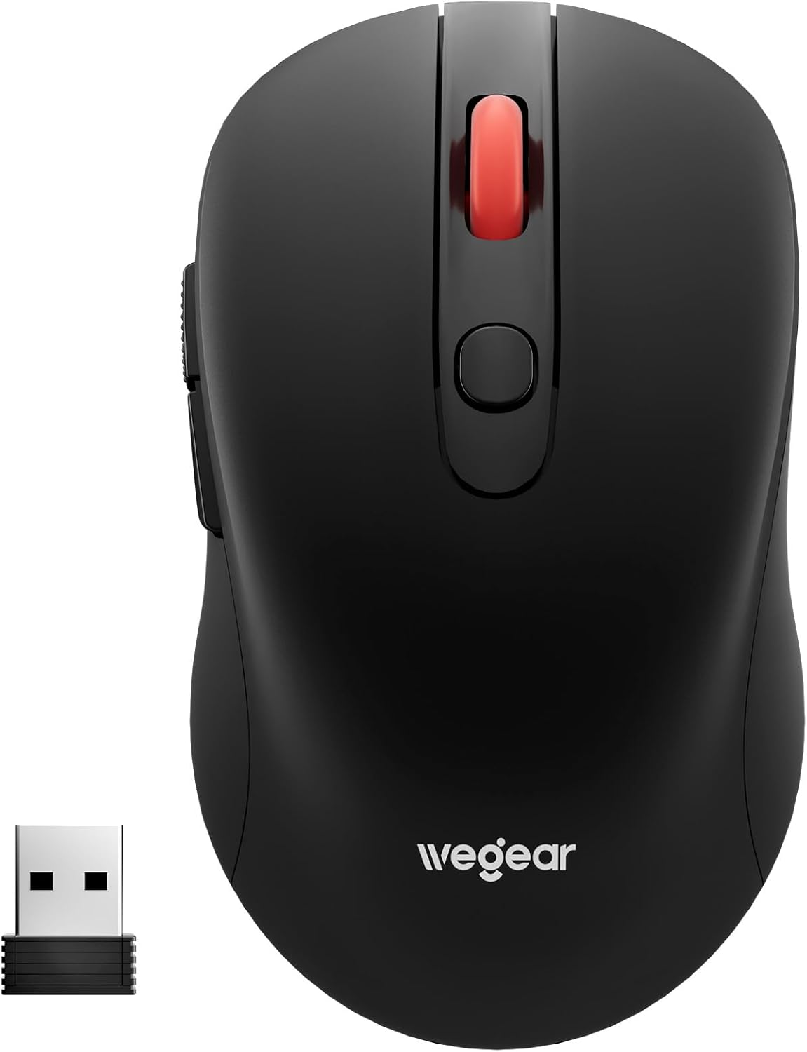 wegear 2.4GHz 6 5-Level 4000 24-Month USB Wireless Mouse for Laptop PC Mac, Cordless Mouse with Buttons, Adjustable
