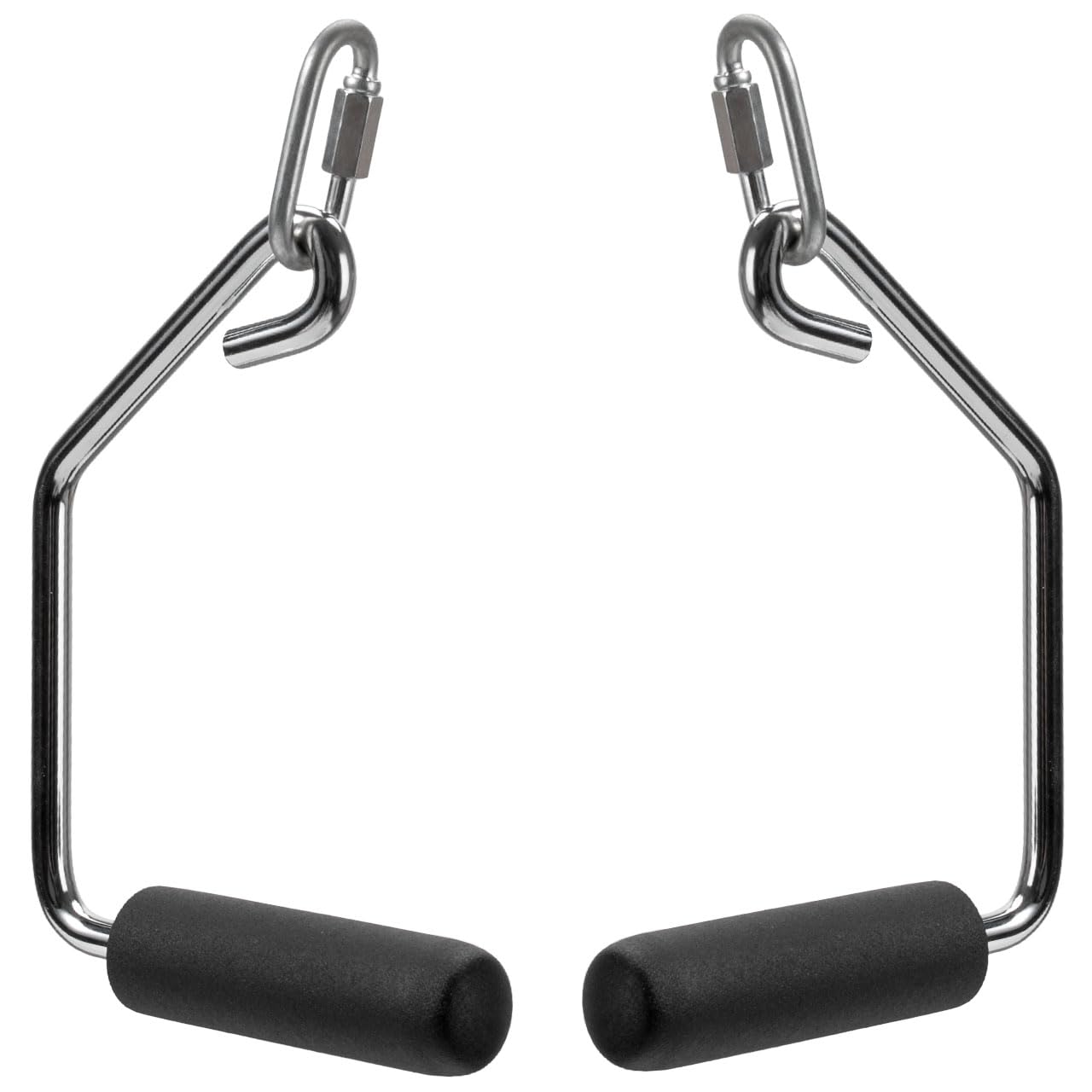 Open Ended Chrome Grip Handles Replacement for Total Gym Home Workout Machines 2000, 2200, 2500, 3000, 3000XL, XL, XLS - Gym Accessories Handles Compatible with Supra, Electra, FIT Models - 1 Pair