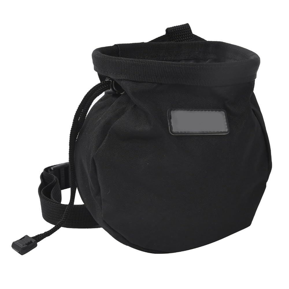 Chalk Bag with Adjustable Waist Belt – Durable Oxford Cloth Climbing Chalk Pouch for Rock Climbing, Gymnastics & Fitness Training (Black, 16x16x6cm)‌