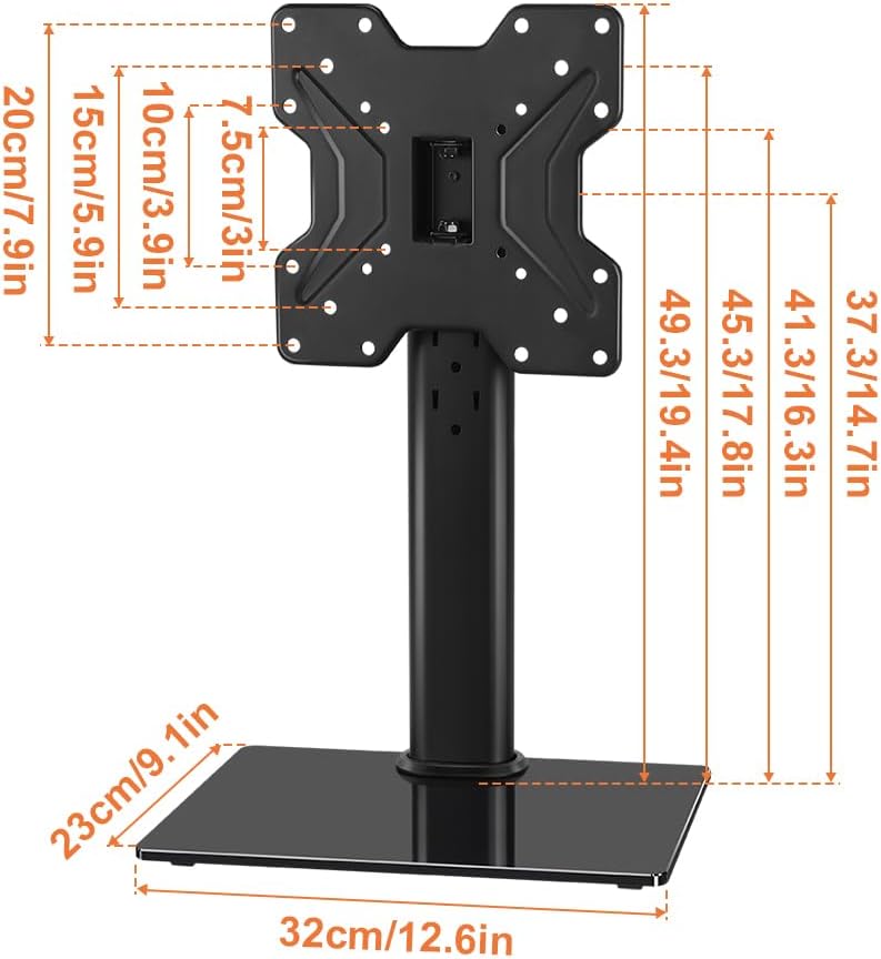 KKTONER 13 inch 43 inch 77LBs Universal TV Stand Base for to LED TV Table Top TV Mount Stand with Swivel Height