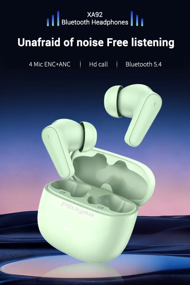 5.4 Piluyaa Wireless Earbuds Bluetooth Headphones in Ear Buds, True ANC+ENC Noise Cancelling Earbuds, HiFi Stereo Deep