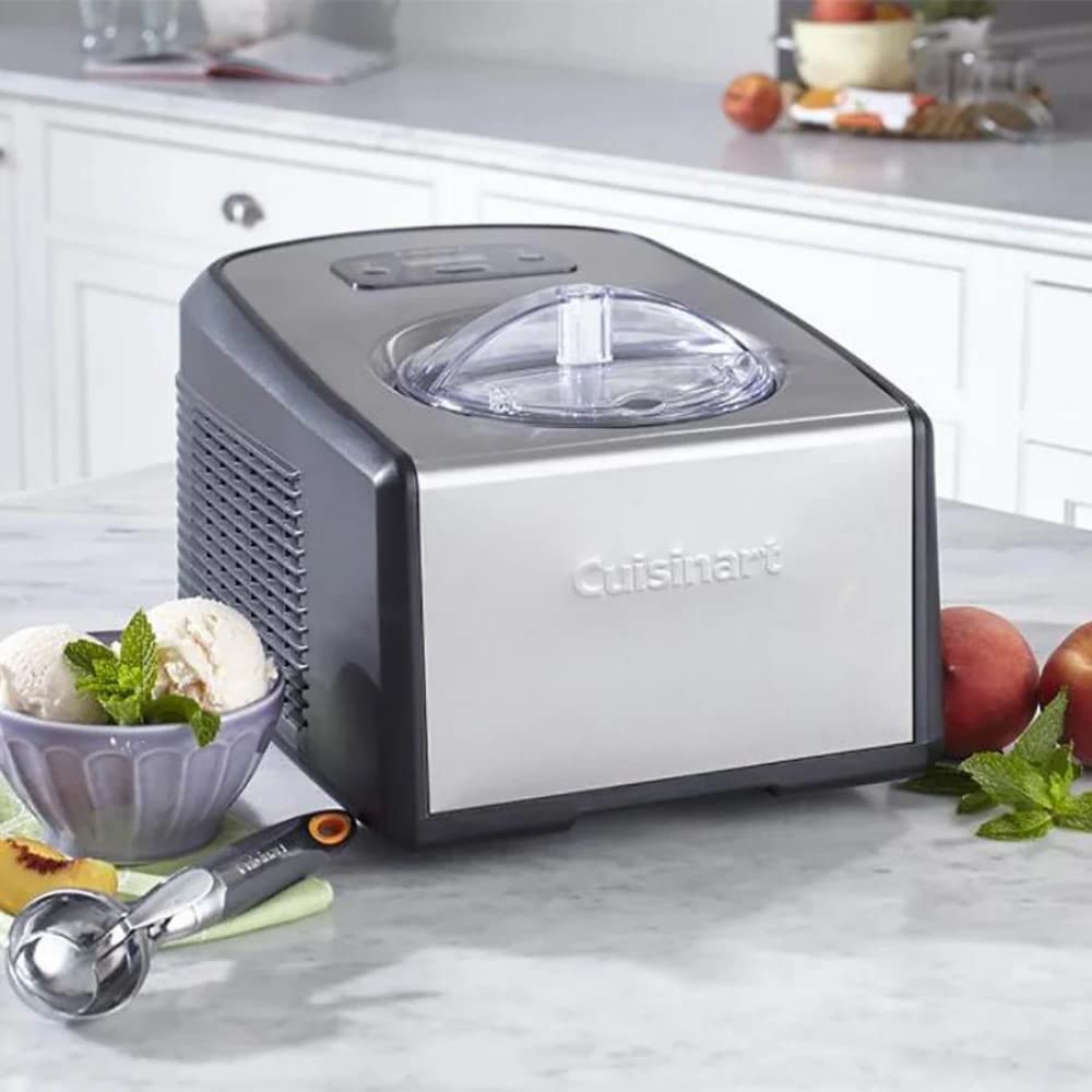 Cuisinart 1.5-Quart Ice Cream Maker and Gelato Machine, Makes Frozen Yogurt and Sorbet, Fully Automatic with Commercial-Quality Compressor and 2 Churning Paddles, ICE-100, Black/Stainless