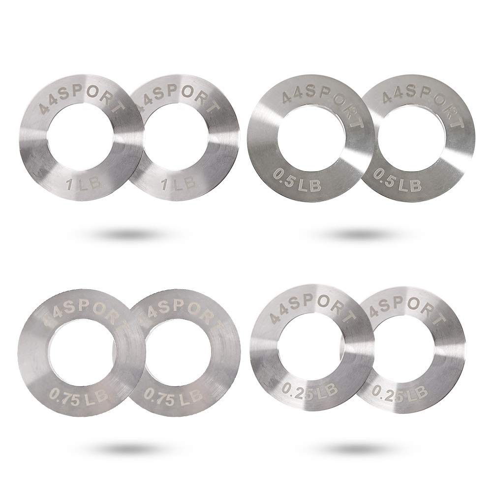 44LLC 44SPORT Olympic Fractional Steel Plates -Pair of 1/4, 1/2, 3/4, 1 lb Weights (8 Total)