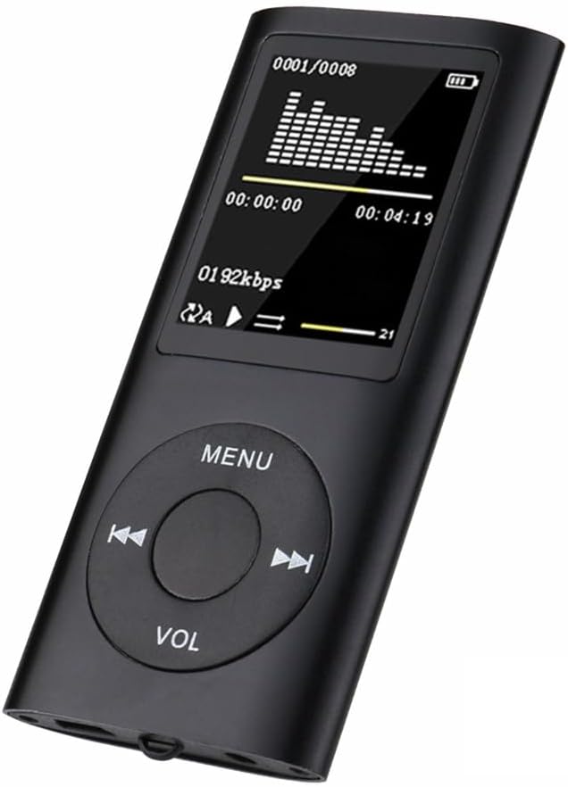 FKLBBLPM MP3 5.2, 32GB Player with Bluetooth Portable Music Player with Memory Card, Stereo Earphone, Voice Recorder
