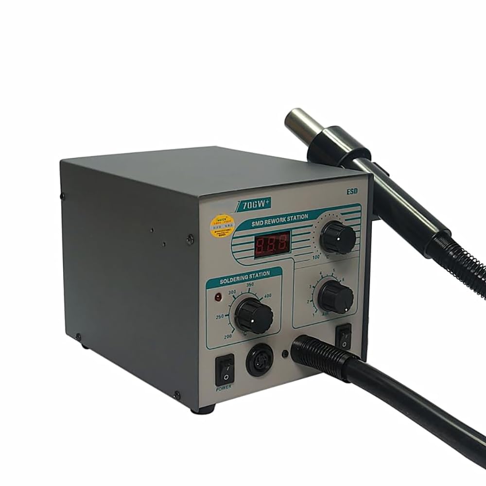 QUICK 706W + Heat Gun Soldering Iron Professional Soldering Kit,Adjustable Airflow Precision Temperature Control Automatic Cool Air Function desoldering station,Magnetic induction sleep hot air gun ﻿
