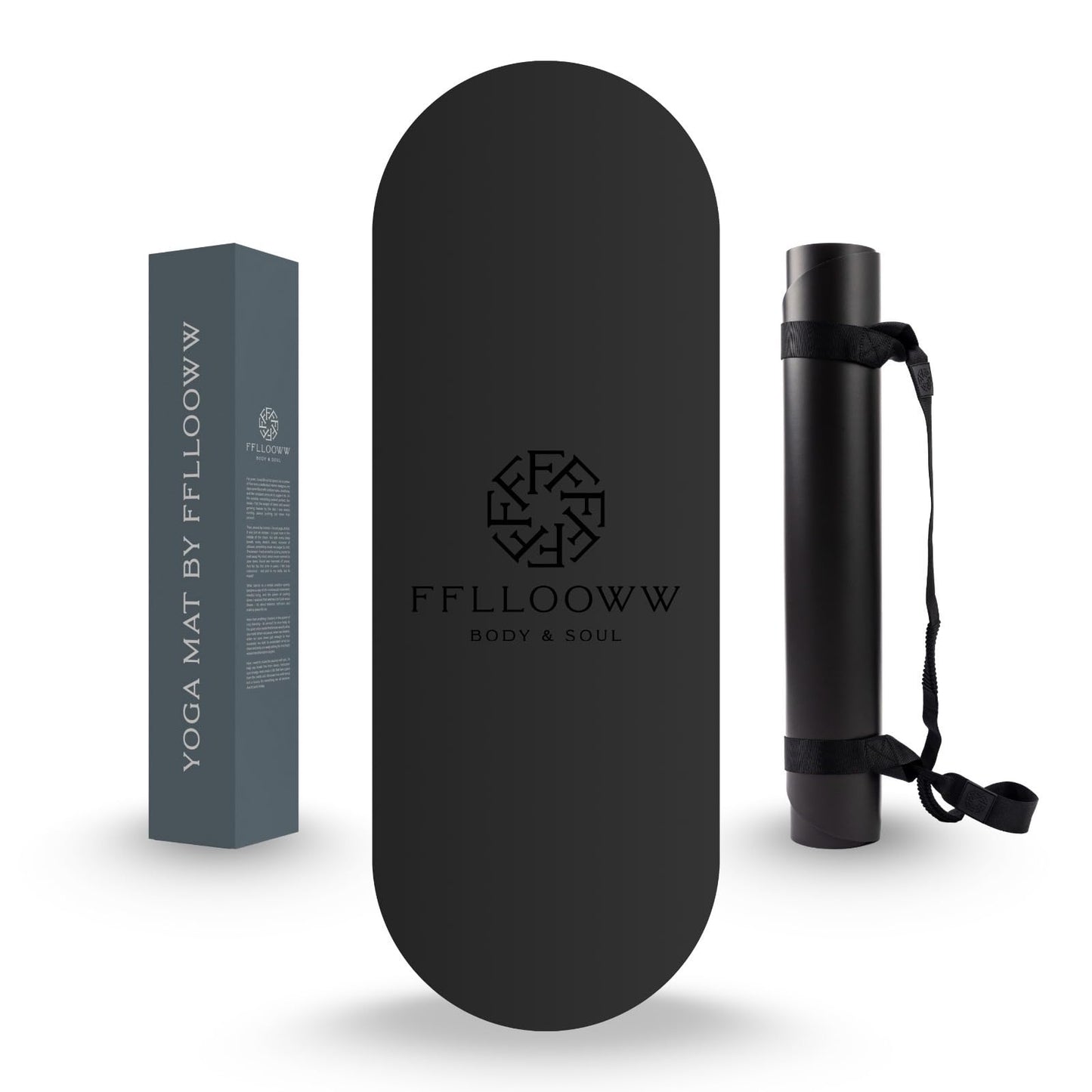 FFLLOOWW Premium Non Slip PU Yoga Mat 72.8” x 26.8” 4.5mm – Eco Friendly Natural Rubber Exercise Mat for Hot Yoga, Pilates & Home Workout with Carry Strap