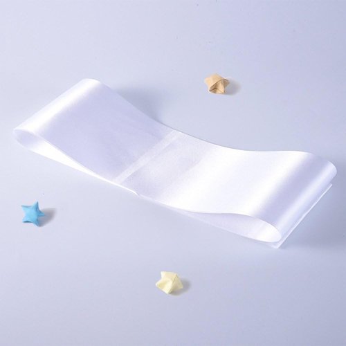 DJDZ Satin Sash - 4 Pack White Blank Party Accessories for Weddings & DIY Designs