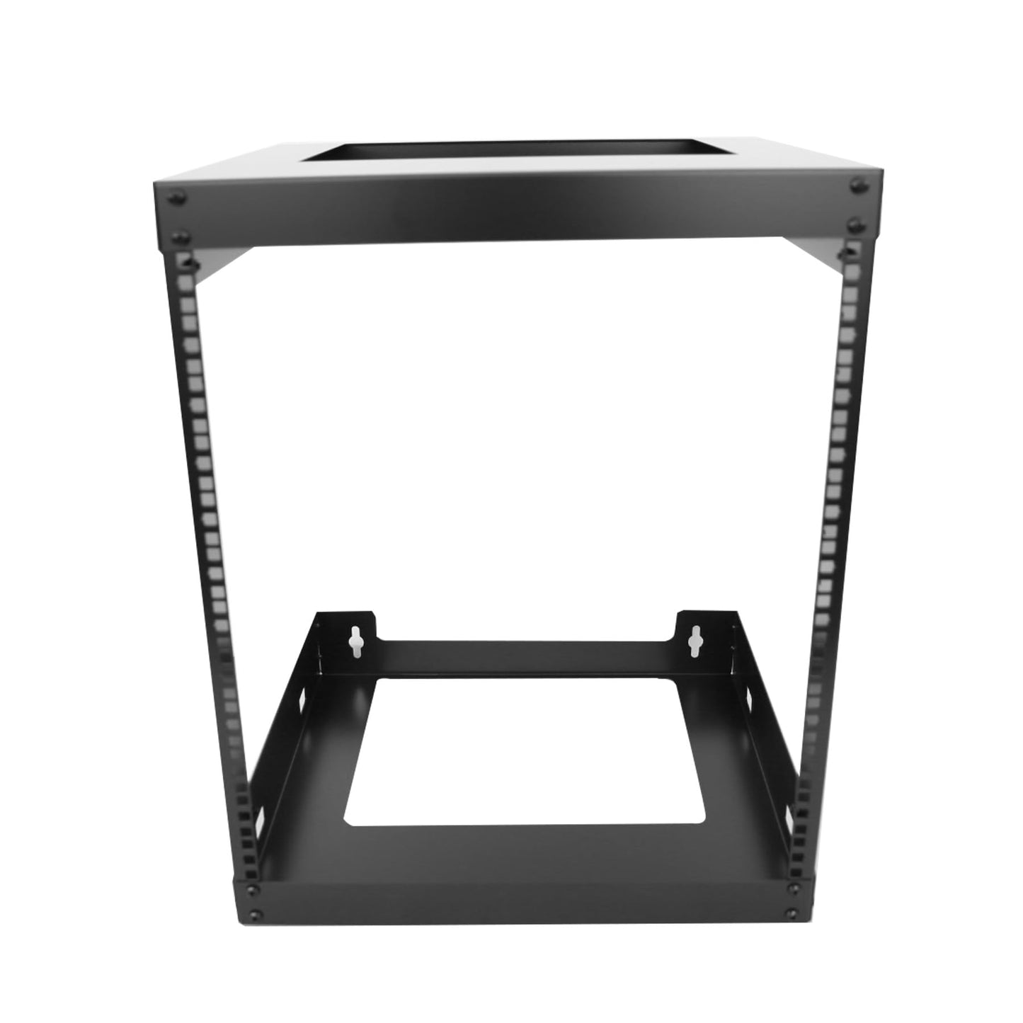 12U Wall Mount Open Frame 19 Inch Server Equipment Rack Wall Mountable Heavy Duty Design - Holds All Networking & AV Gear - Open Frame Includes 2 1U 12in Vented Shelves & Mounting screws(WALL RACK12U)