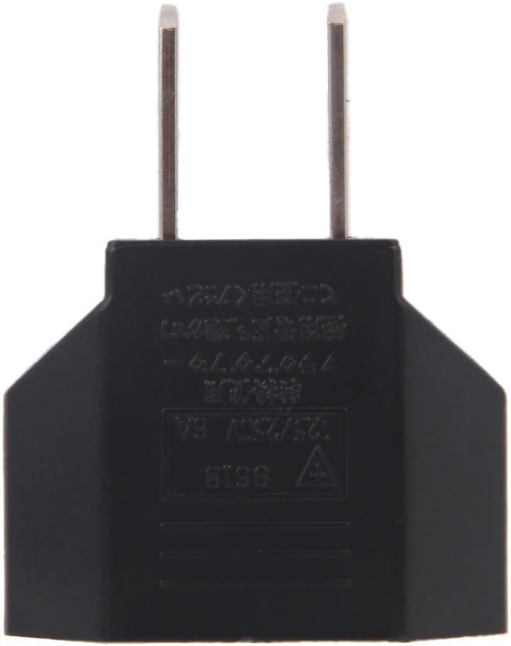 ANRANK E-U1009618AK 2-Pack) EU Europe to US USA Travel Power Plug Adapter Converter (Black