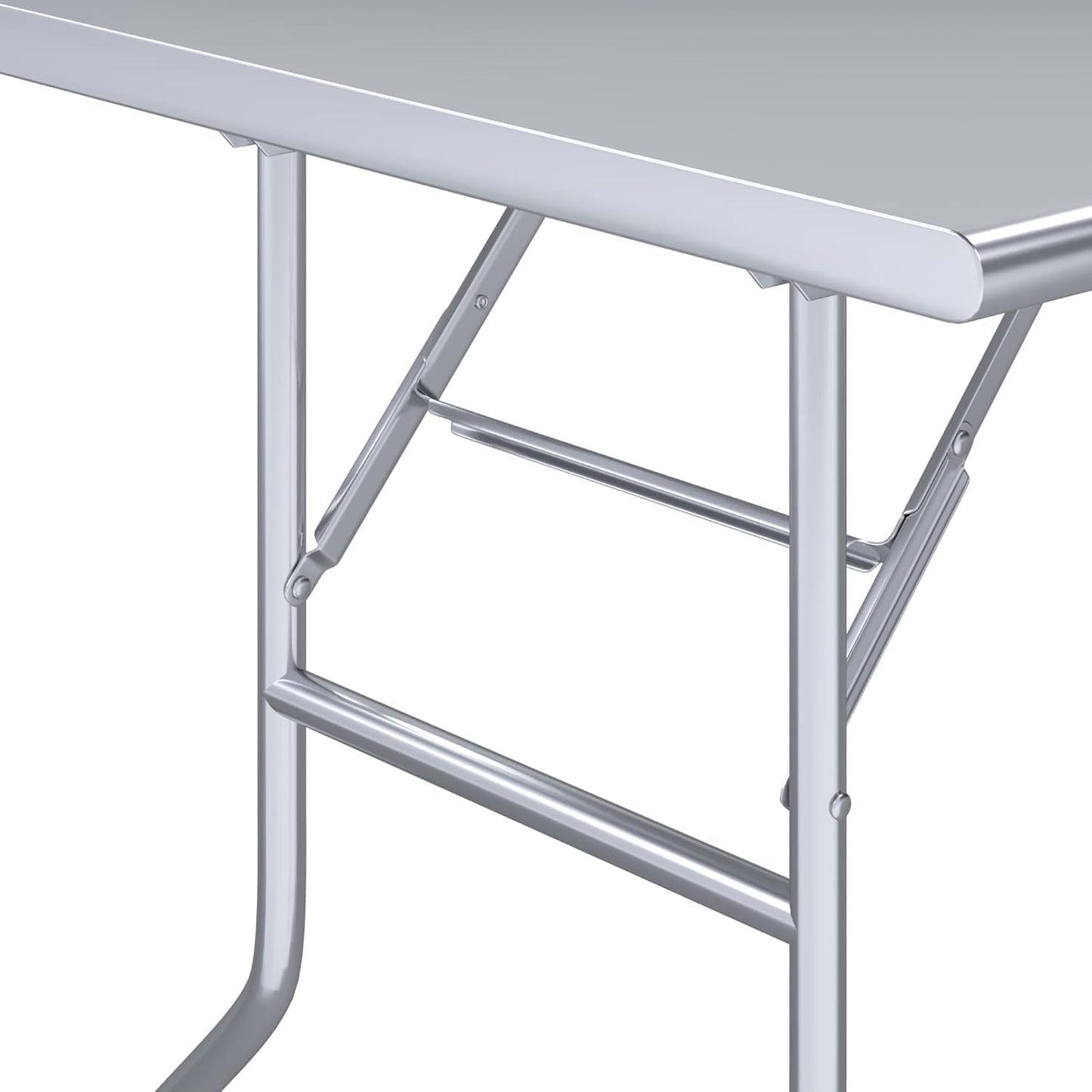 Express KitchQuip Premium Quality Stainless Steel Open Base Folding Utility Table - Folding Work Table for Commercial Kitchen, Restaurant, Hotel and Garage - NSF (24" x 60" Without Undershelf)