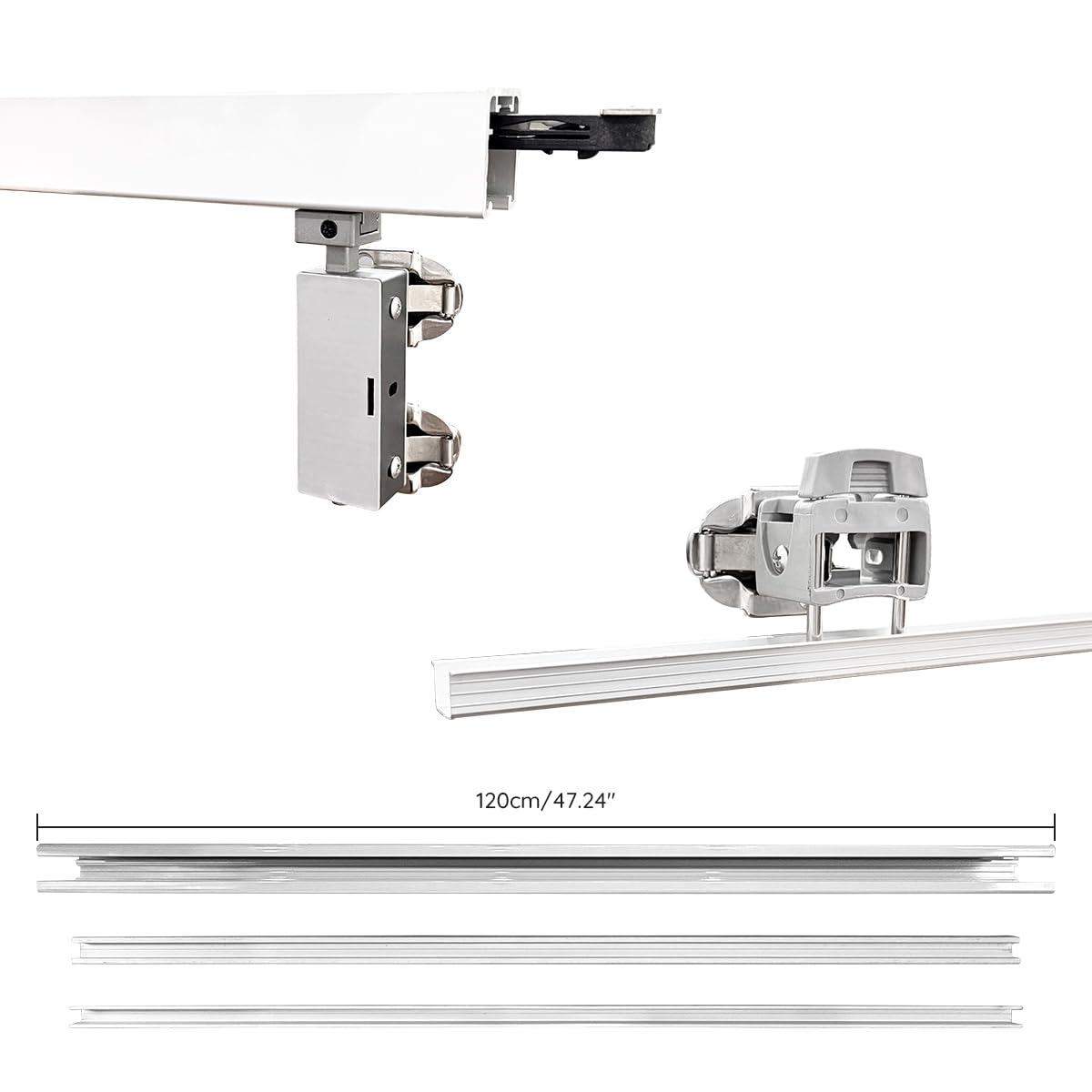 Free Sliding Bifold Door Hardware with Track，36”Bi-fold Closet Door Hardware Smoothly and Quietly，2 Set for 4 Door(Door Not Included)