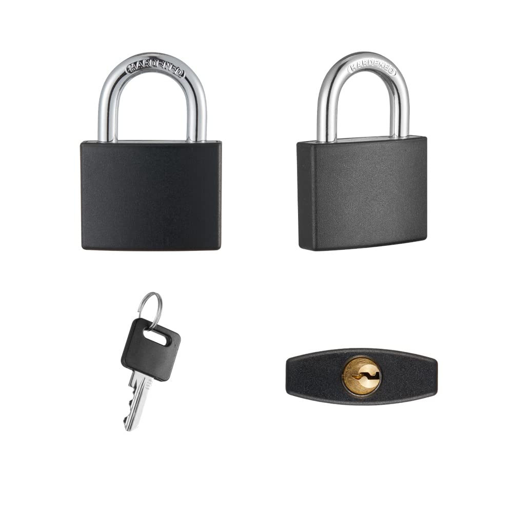 CINCINNO Covered Aluminum Padlock with Key, 8 Pack 1-9/16" Padlocks with Same Key，Key Lock for Outdoors