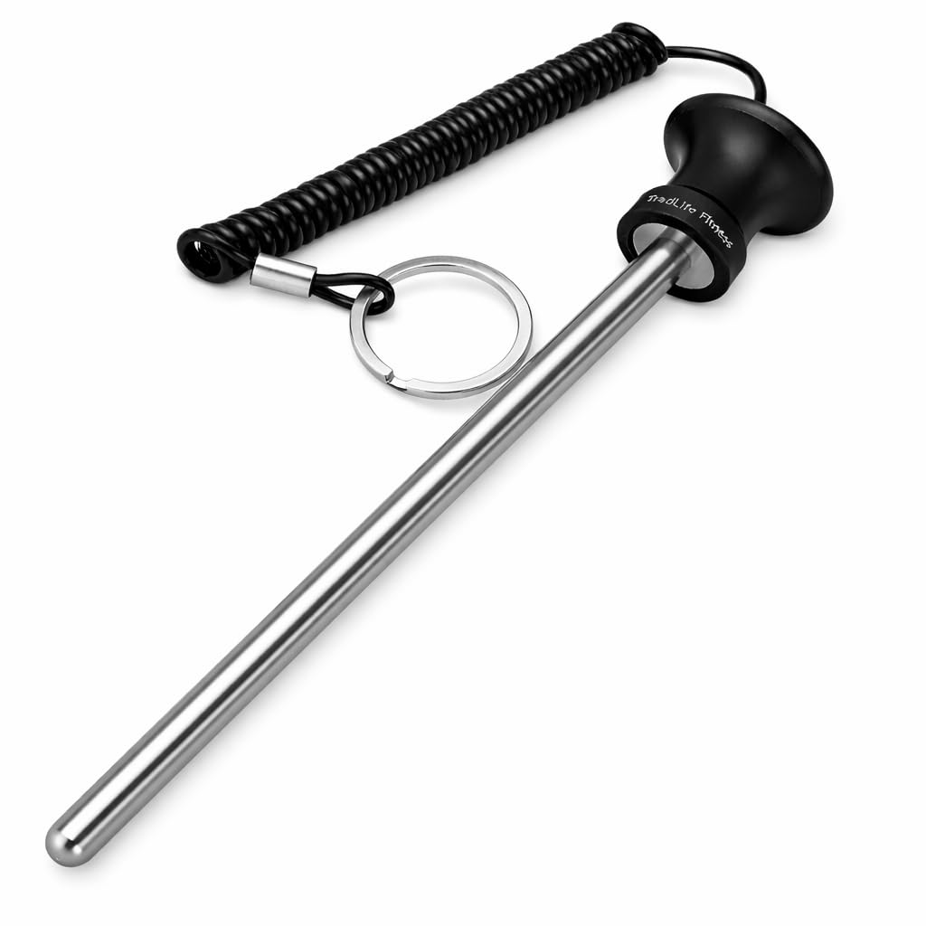 TreadLife Fitness Universal Weight Stack Pin for Commercial Gym or Home Gym | Heavy Duty Magnetic 3/8" Diameter Extra Long 5.5" Pin Insert | Health Club Grade Steel | Black
