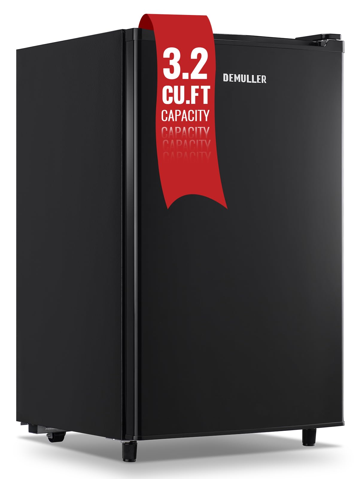 DEMULLER Freezer 3.2 Cu.ft Single Door Freestanding Freezer with Adjustable Thermostat for Kitchen, Apartment, Basement, Dorm, Black