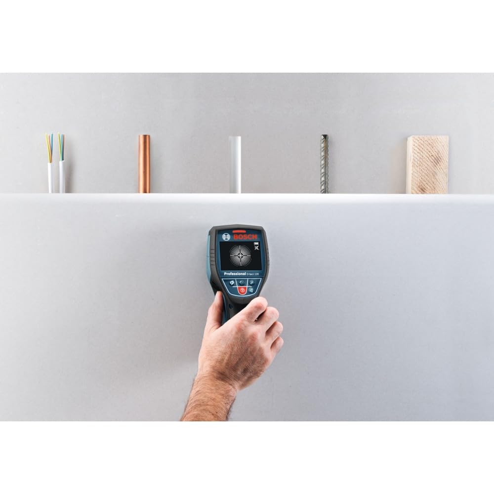 BOSCH D-TECT120 Professional Wall Scanner and Floor Radar, Multi-Material Stud Finder for Wood, Metal, and Live Wire Detection (Includes Battery and Charger)
