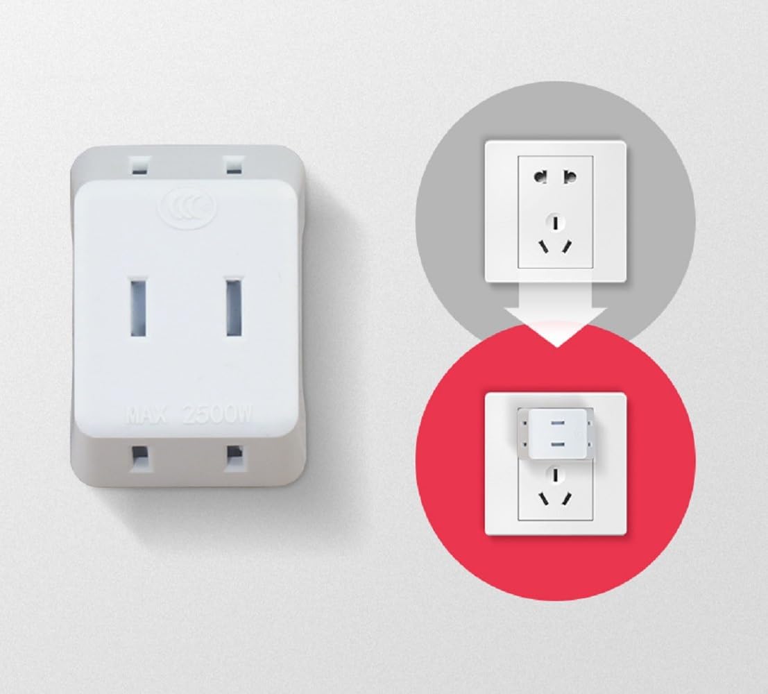 VEY14 3-in-1 2-Prong (4pcs) Mini Travel Outlet Adapter Power Converter, Portable Plug Wall Outlet Splitter