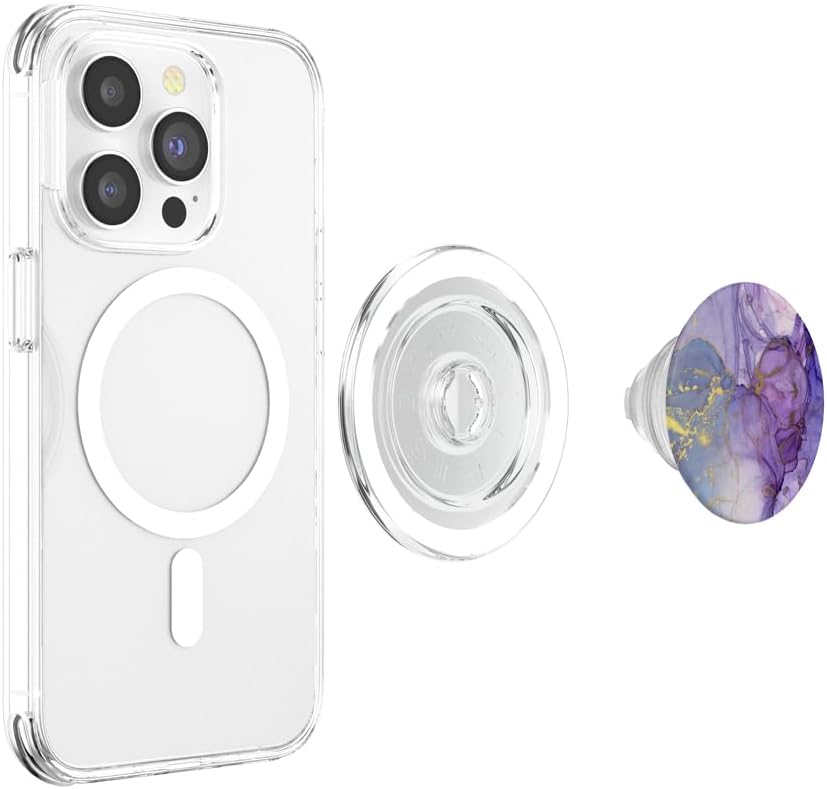 CJ Grips Watercolor Purple Abstract Pattern PopSockets PopGrip for MagSafe