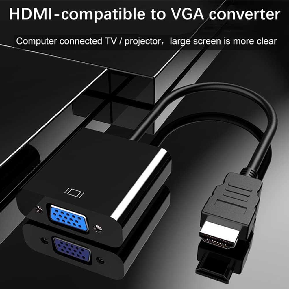 Zuya 1080P HDMI to VGA Adapter,Gold-Plated HDMI to VGA Adapter Converter Full HD External Video Card Multi Monitor