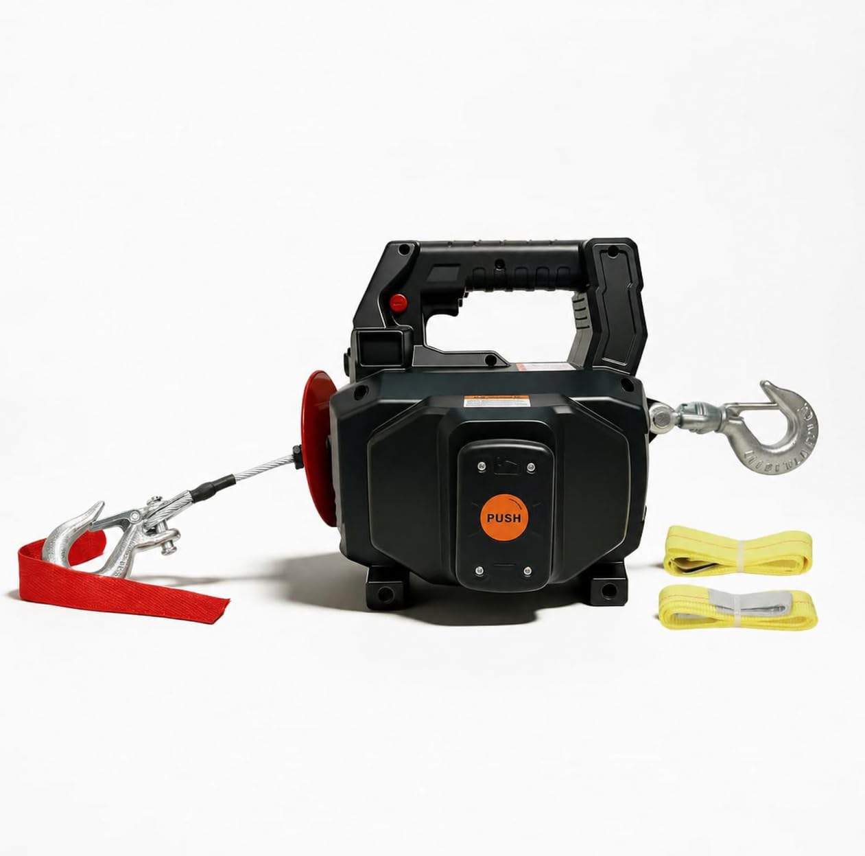 Comdazy 1000LB Battery-Powered Winch with 40FT Steel Cable, Compatible with DeWALT 20V Batteries (4.0Ah+), Portable Wireless Remote Control Winch for Lifting & Pulling(Without Battery)