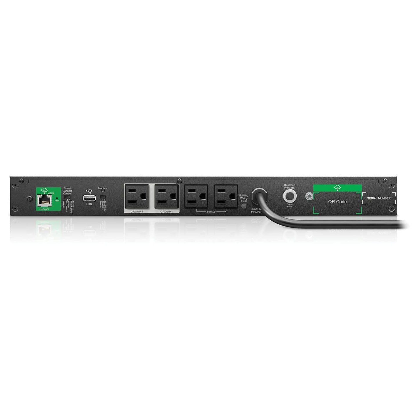APC Smart-UPS, Lithium-ion UPS, Rackmount 1U, 120V, 4X NEMA 5-15R Outlets, SmartConnect Port, Short Depth SCL500RM1UC, Black