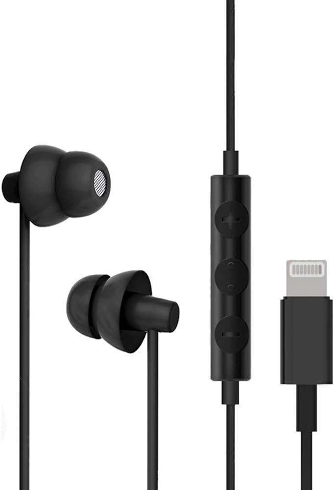 MAXROCK iphone14,13,12,11,10,9,8,Xmax,7 Lightning Wired Sleep Earphones
