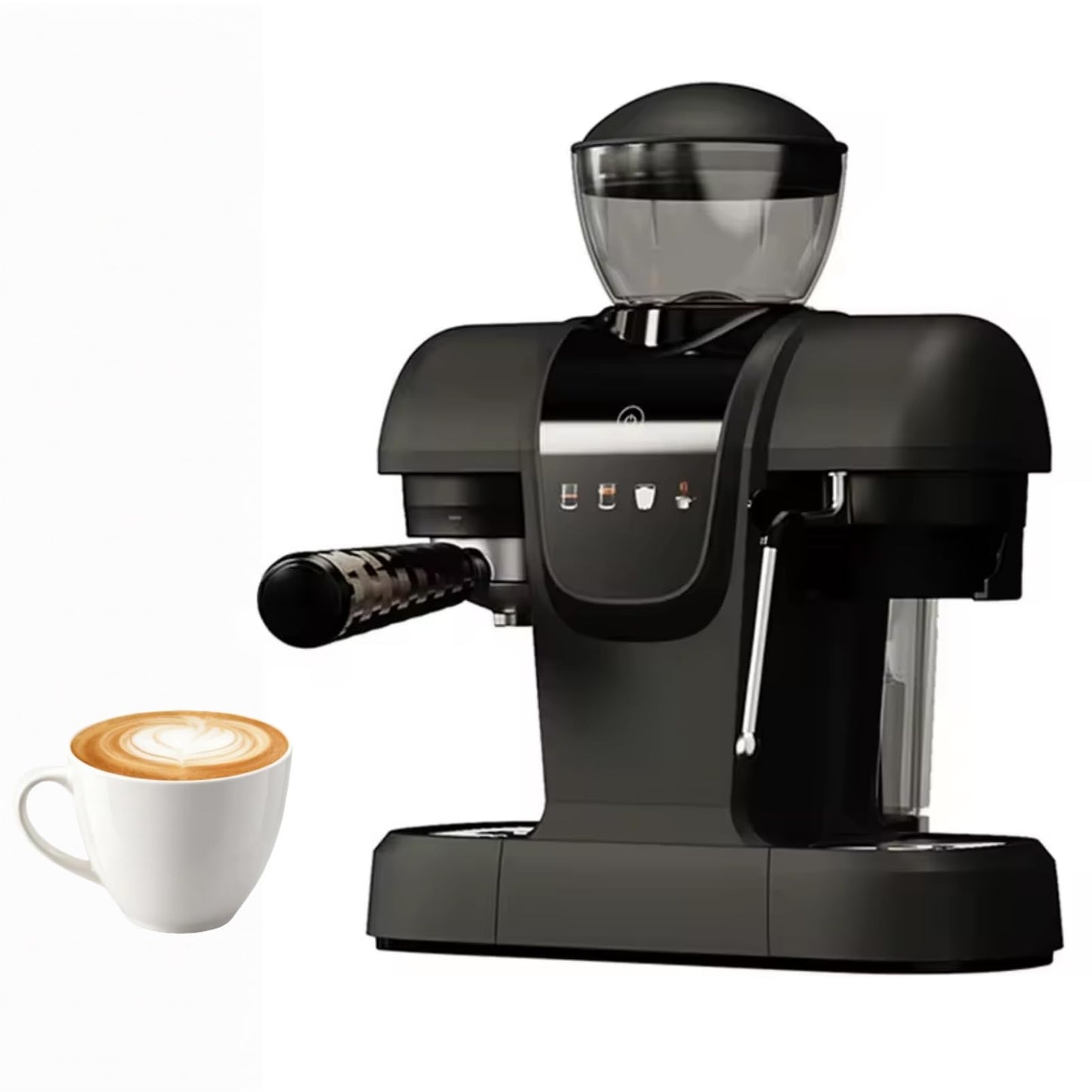 20 Bar Espresso Machine with Grinder & Steam Wand - Semi Automatic Coffee Maker, NTC Intelligent Temp Control, 58mm Stainless Steel Portafilter, One-Touch Panel for Home Barista (Removable Water Tank)
