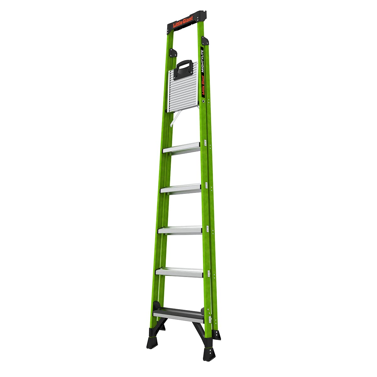 Little Giant Ladders, MightyLite 2.0, 8' Stepladder with Ground Cue, Fiberglass, Type IAA, 375 lbs Weight Rating, (15408-001), Green