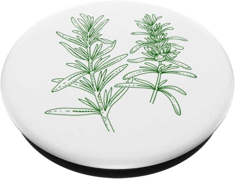 Big Herbs Line Graphic Rosemary Rosemary Herbs Plant Retro Vintage for Gardener - Rosemary PopSockets Swappable PopGrip
