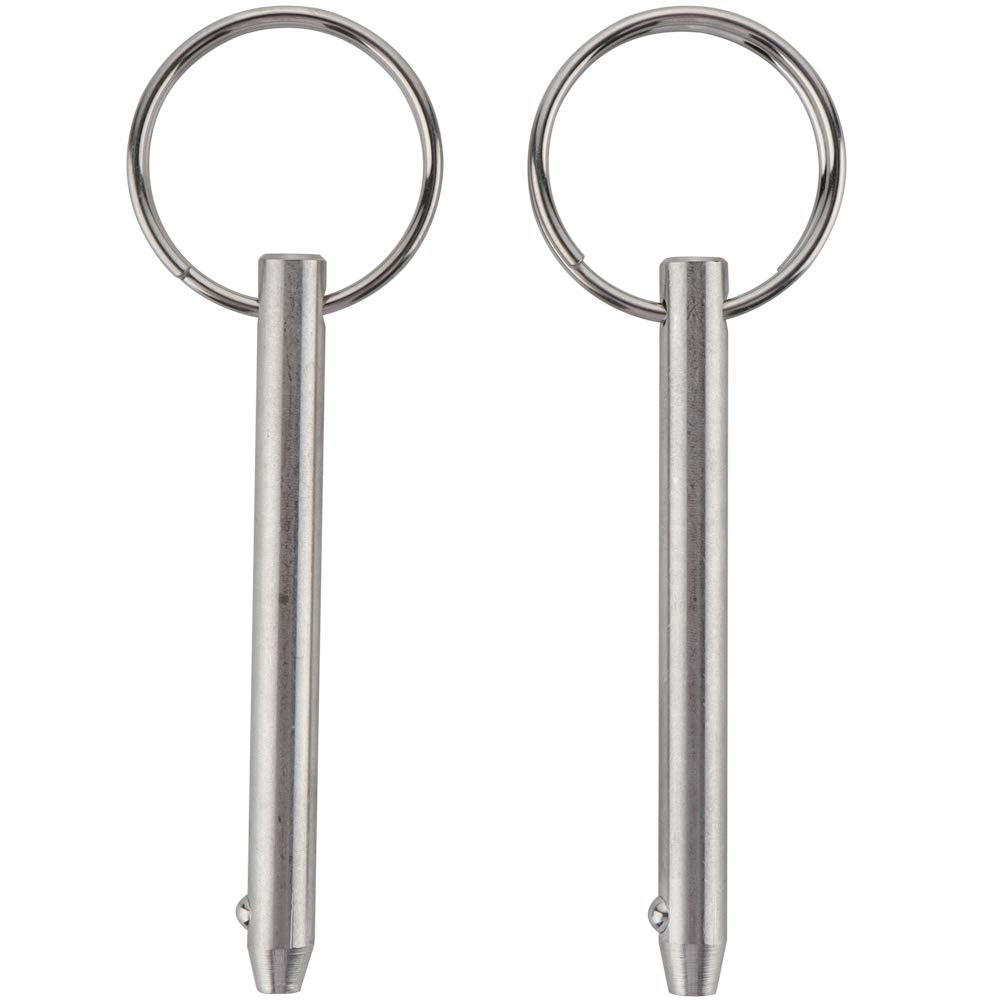 2 Pack Quick Release Pin, Diameter 1/4"(6.3mm), Overall Length 2.56"(65mm), Usable Length 2"(51mm), Full 316 Stainless Steel, Bimini Top Pin, Marine Hardware