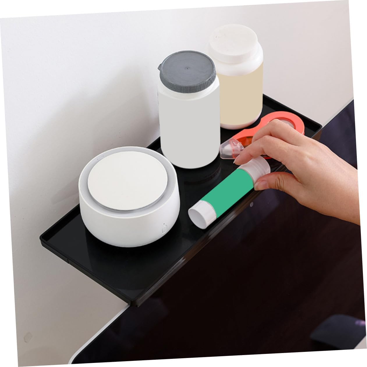 Desktop Organizer Monitor Shelf - Stylish TV Riser and Storage Bracket