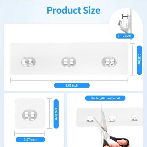 Elegant Shower Caddy - 6 PCS Strong Waterproof Adhesive Hooks & Strips for Bathroom Storage