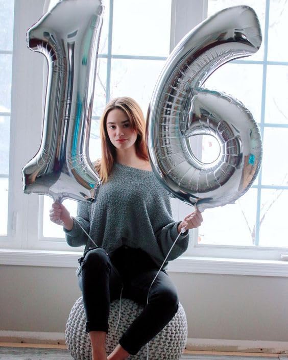Silver Number 40 Balloon - 40 Inch Giant Foil Decoration for 40th Birthday Party Supplies