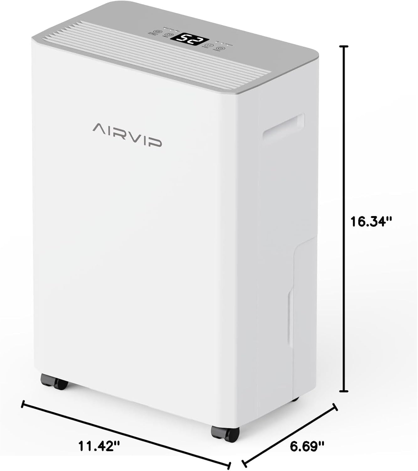 AIRVIP 34 Pints Dehumidifiers for Home with 6.56ft Drain Hose, 2441 Sq.Ft Quite & Energy Efficient Dehumidifier for Basement Bedroom Bathroom with Auto Shut Off,2.5 L Water Tank,Smart Humidity Control