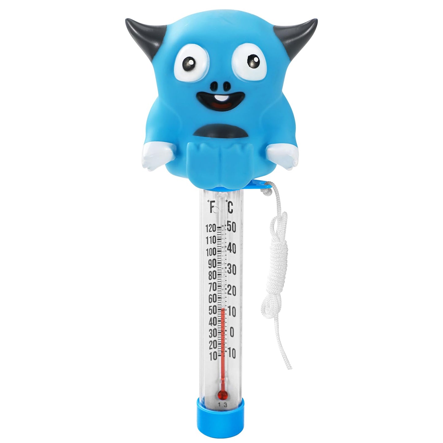 Pool Thermometer Floating, Water Temperature Thermometer with String, Large Size Easy Read & Shatter Resistant Pool Accessories for Ice Bath & Hot Tub, Outdoor & Indoor Swimming Pool, Spas(Monster)