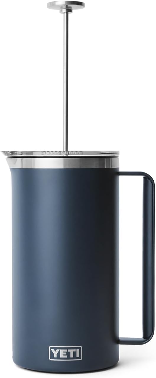 YETI Rambler 64 oz French Press Coffee Maker - Durable Navy Design for Perfect Brews