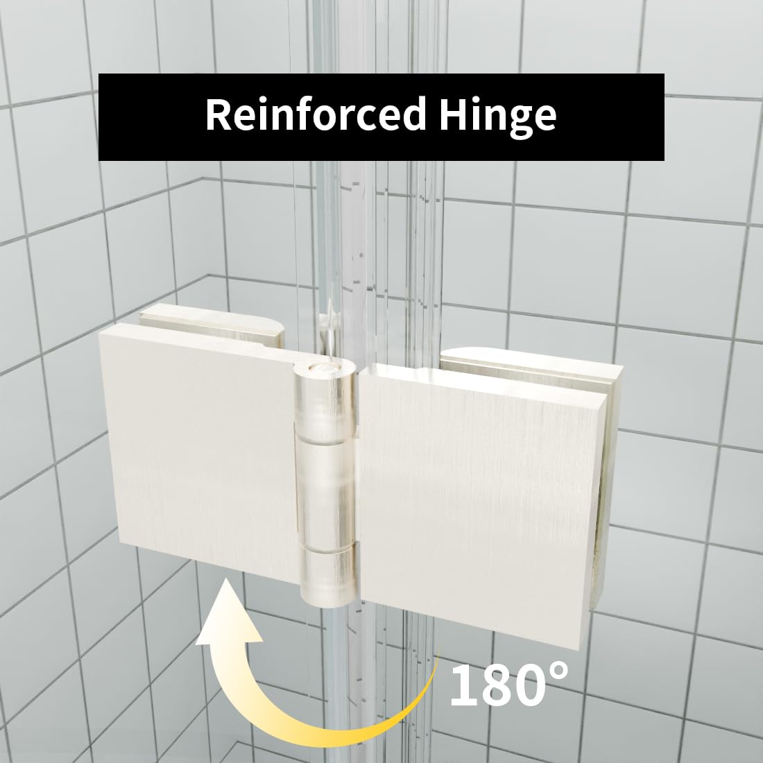 ComfyStyle Frameless Bifold Glass Shower Door 32-34" W x 72" H, 1/4" Clear SGCC Tempered Glass, Folding Pivot Swing Design, Space Saving Shower Glass Door for Small Bathrooms