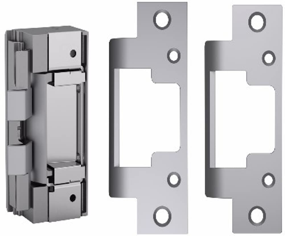 HES Hardware - Assa Abloy 8300c Electric Strike Fire Rated Complete Pac Includes Both 801 & 801A faceplates for use with Cylindrical locksets, Satin Stainless Steel (630), Dual Voltage (12/24 VDC)