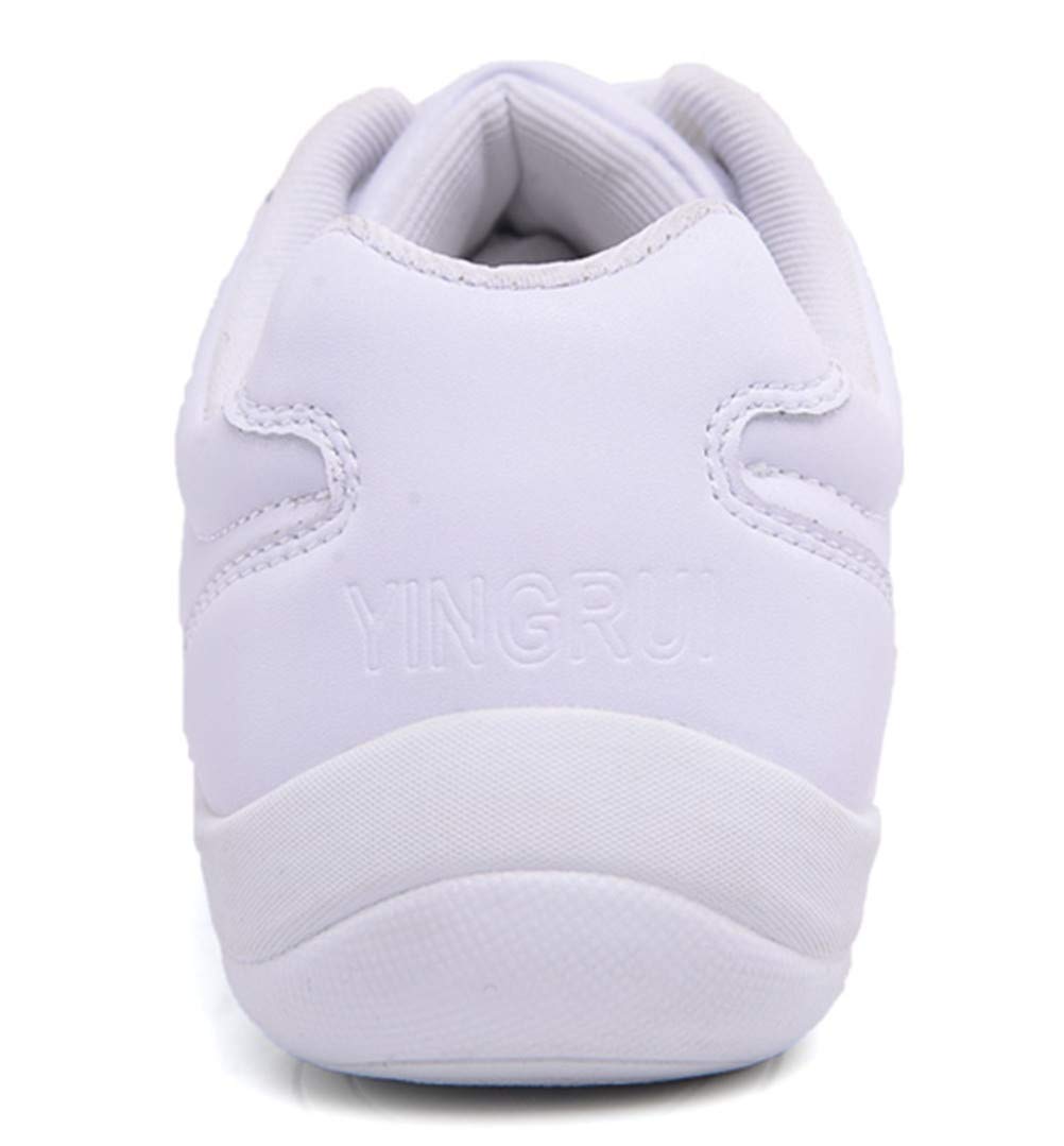 DADAWEN Adult & Youth White Cheerleading Shoe Athletic Sport Training Competition Tennis Sneakers Cheer Shoes White US Size 5/EU Size 36