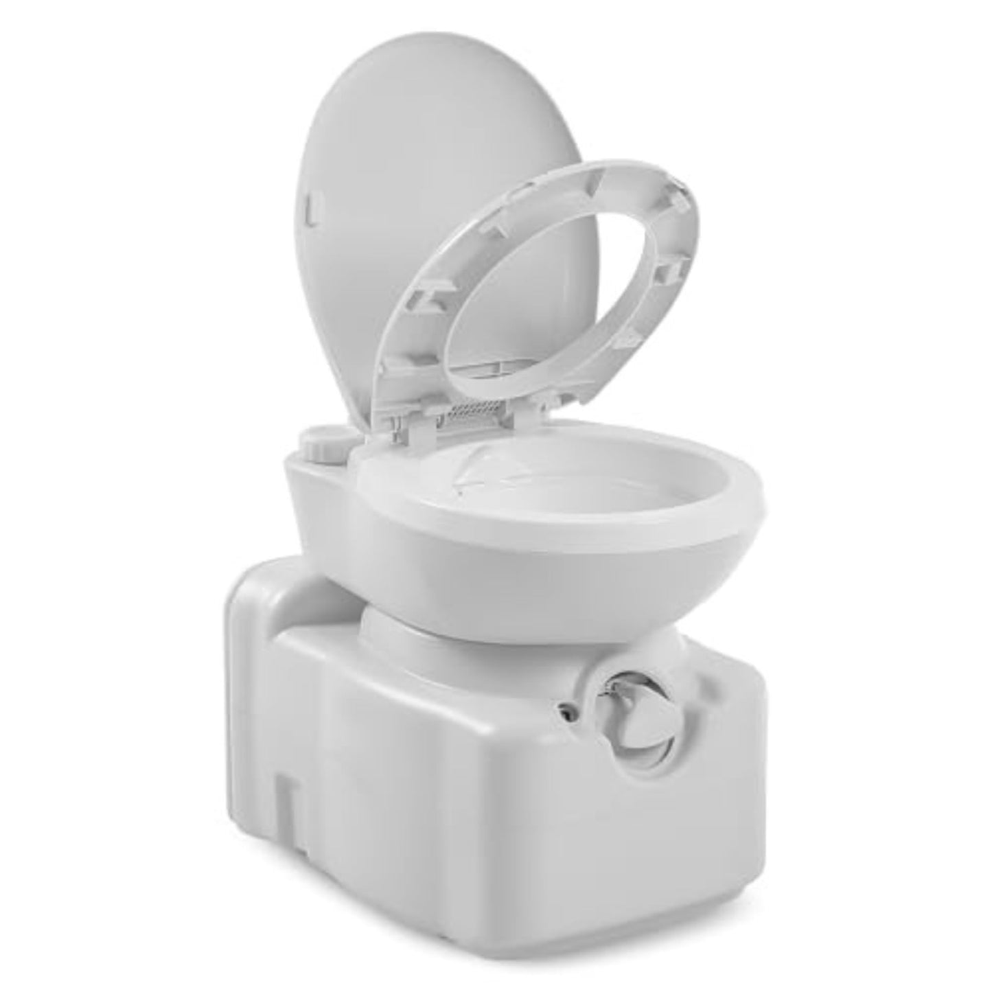 YITAHOME 3.2 Gallon Cassette Toilet, RV Toilet with 360° Rotating Toilet Bowl, T-type Water Outlet, Level Indicator, 5.8 Gallon Sewage Tank with Wheels, Handle, Rotating Spout for RV Boats Mobile Home