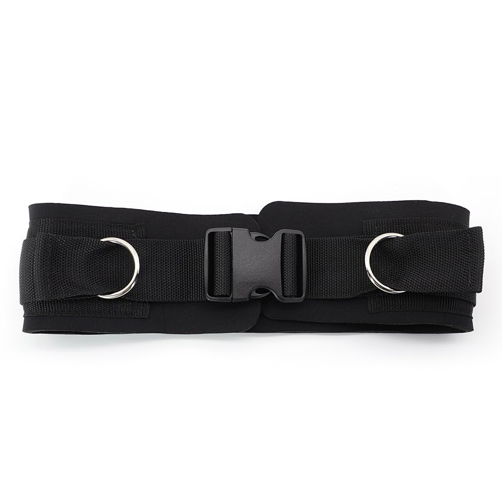 LOOEEL Adjustable Waist Belt Soft Neoprene Padded Belt with 2 Movable Rings for Cable Machines Fitness Exercise Speed Agility Resistance Training