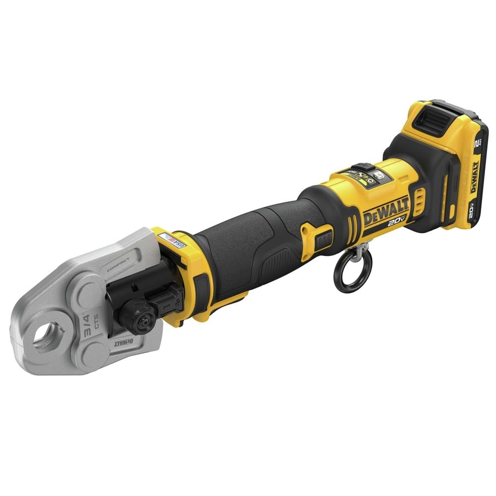 DEWALT 20V MAX Compact Press Tool Kit with CTS Jaws, 1/2-1-1/4 Inch, Cordless, 2 Batteries and Charger Included (DCE210D2K)