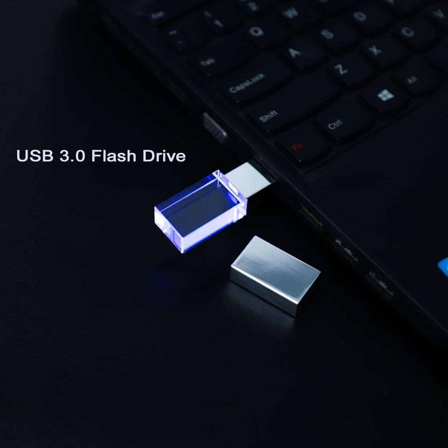 Laak 8GB 3.0 New Crystal Transparent Rectangle Genuine USB Flash Drive Wedding Gift Pendrive,Silver