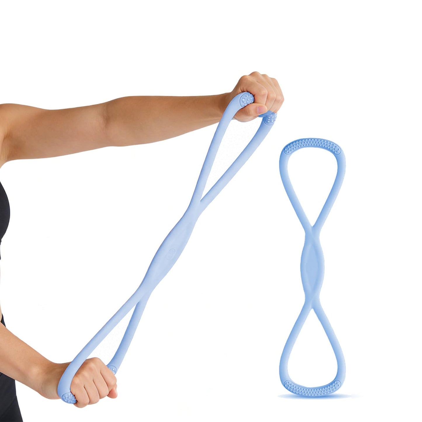 Figure 8 Resistance Band, Figure 8 Resistance Bands for Women Men, 25 lbs Resistance Band Figure for Working Out, Non-Slip Handles, Home Gym, Yoga & Physical Therapy