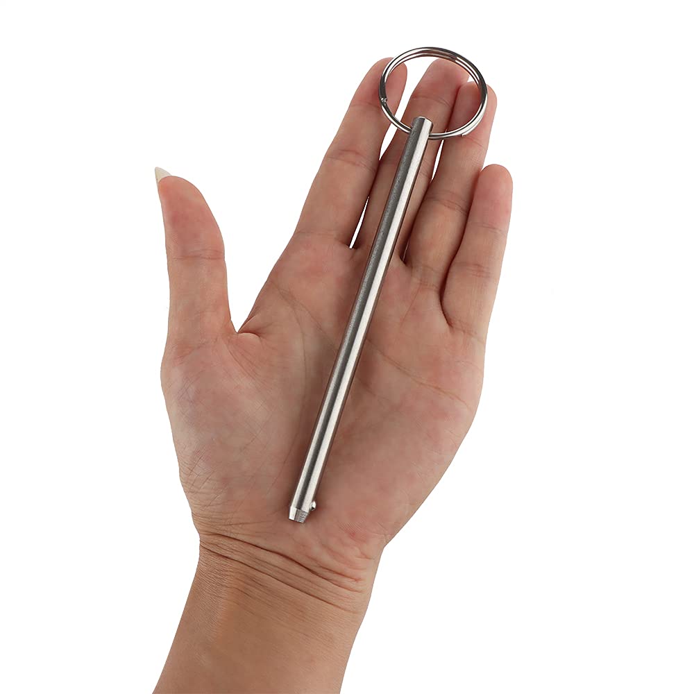 4 Pcs Long Quick Release Pin, Diameter 1/4"(6.3mm), Overall Length 4-3/4"(120mm), Usable Length 4.13"(105mm), Full 316 Stainless Steel, Bimini Top Pin, Marine Hardware