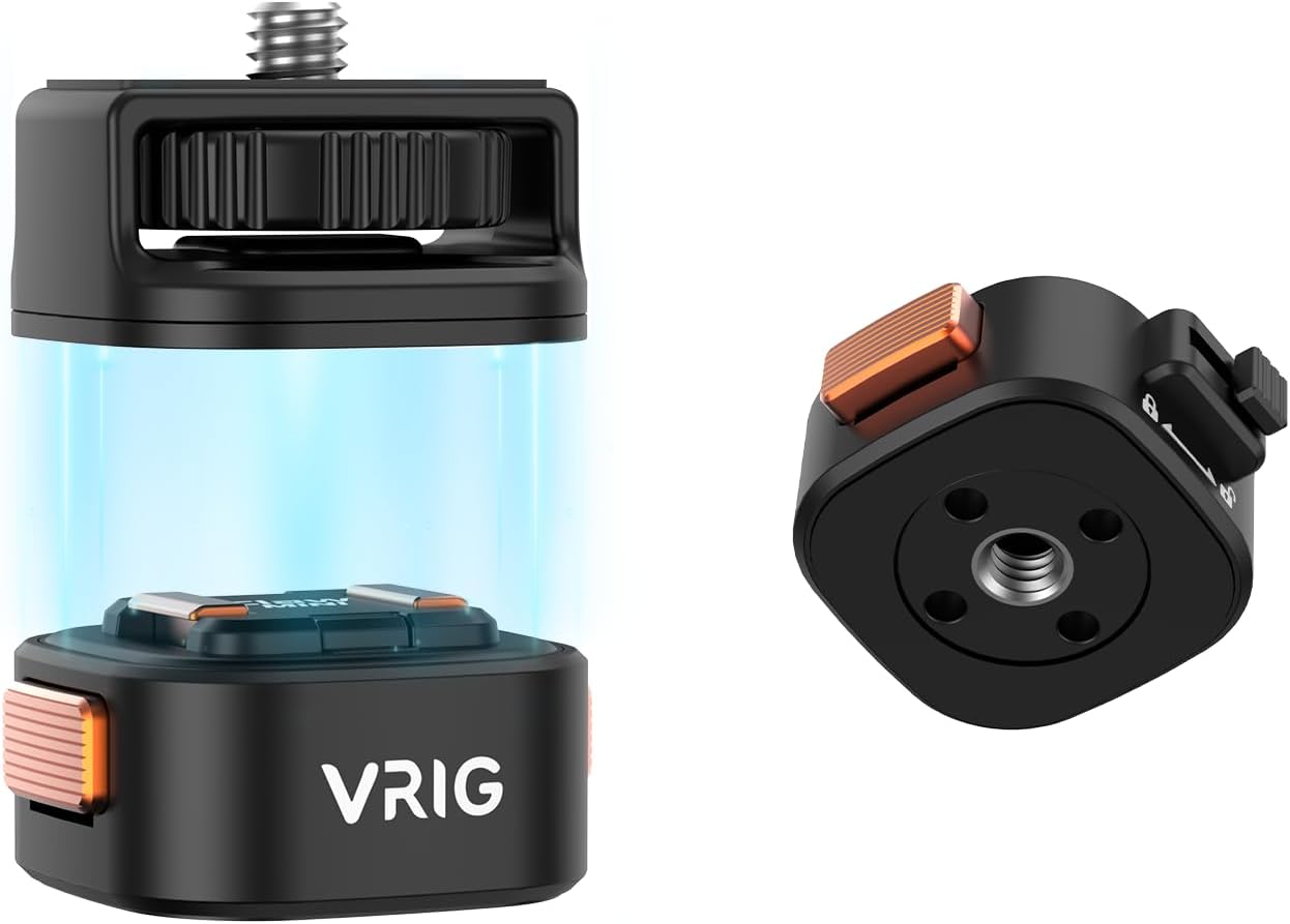 VRIG Express 1/4" Pocket4/3,Insta360 X5/X4/X3,1/4" VRIG Magnetic Quick Release Mount Adapter with Screw Thread for DJI