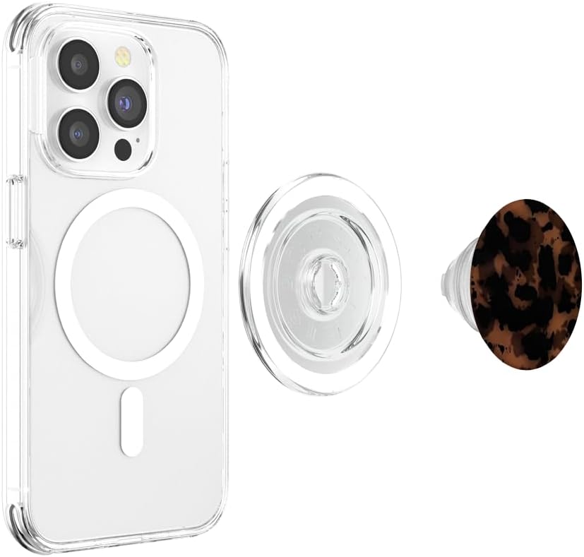 Brown Amber Leopard Phone Grip Brown Amber Leopard PopSockets PopGrip for MagSafe