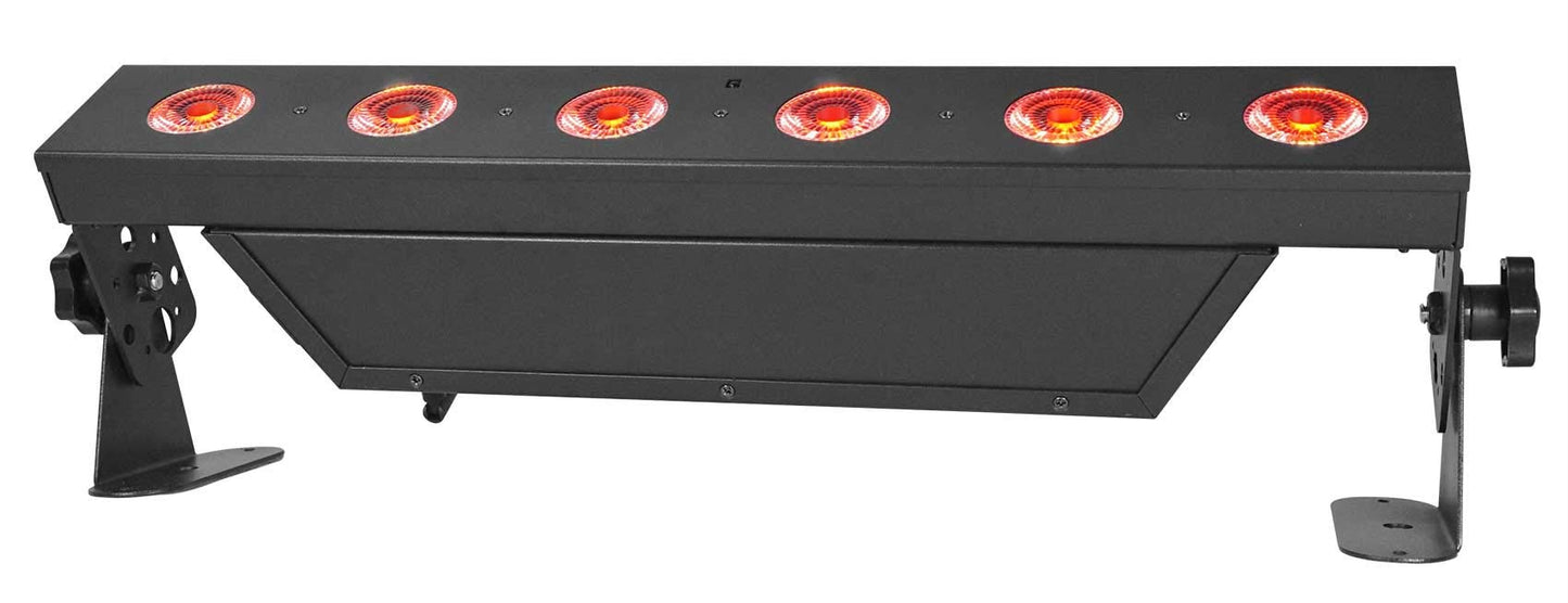 Rockville Best Strip 60 Pack Black 6 Battery-Powered 36W Each LED Strip Lights RGBWA+UV Wireless DMX Rechargeable Charging Case with Remotes Brackets and Cables for DJs and Event Lighting