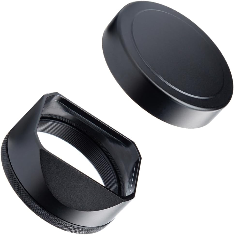 49mm X100V/X100VI (X100VI-Lens Metal Square Lens Hood (with Cap) with Adapter Ring for Fujifilm Camera Accessories