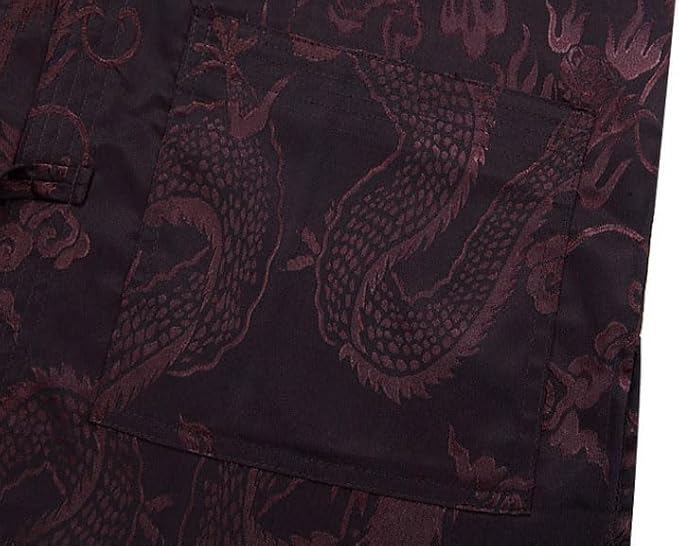 wecotton Tang Suit Men Hanfu Chinese Traditional Clothes Kung Fu Shirt Uniform Long Sleeved Coat Tops and Pants